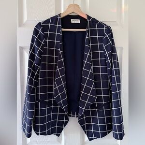 Eden Society Navy and White Grid Blazer